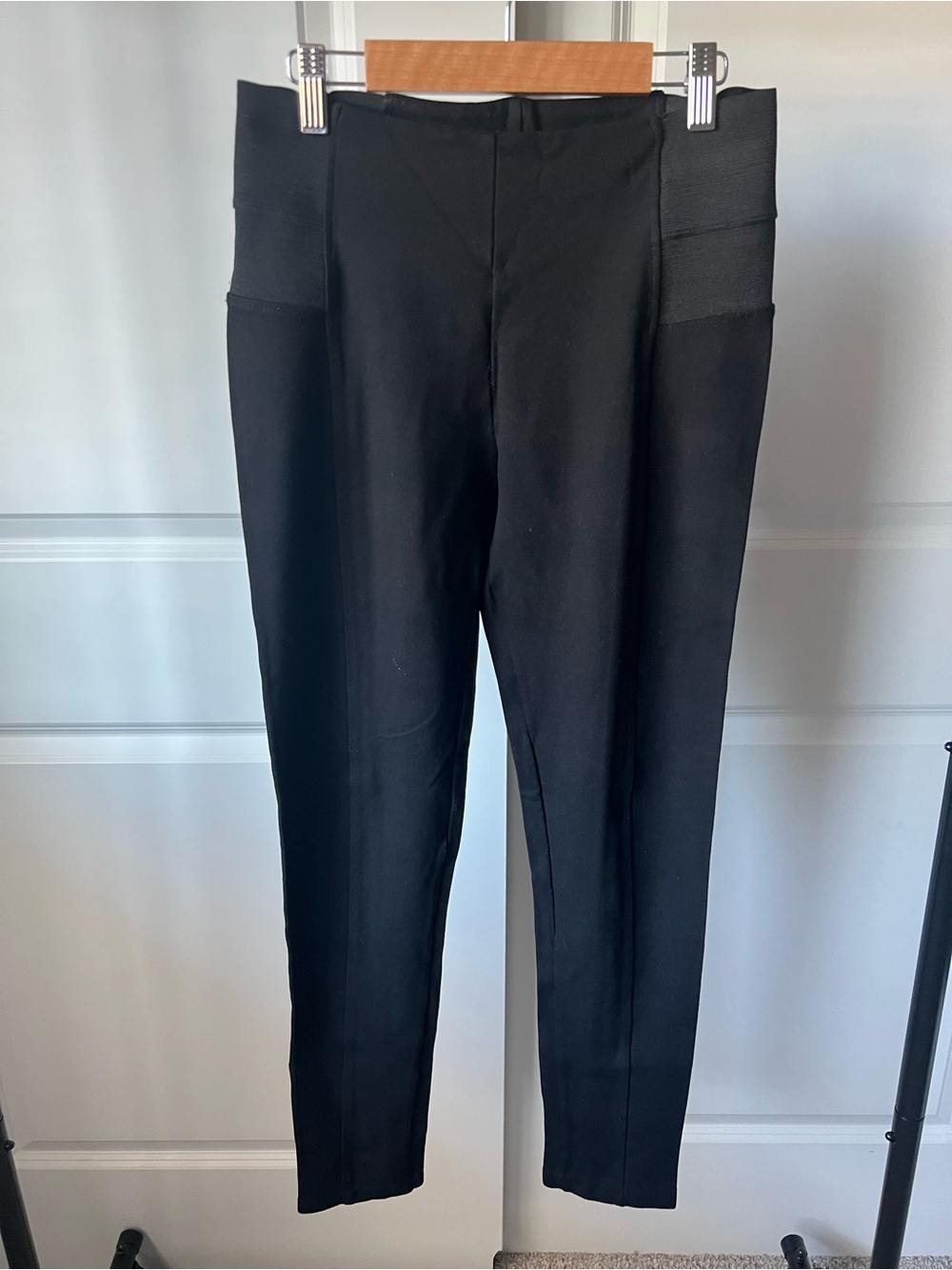 New Zara Basic Black Slim Stretch Pants